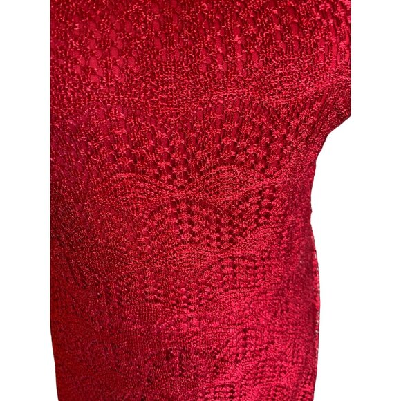 ✌️ 2/$40 ✌️ Red Lace Mid Length Sleeveless Dress sz 6 - Picture 4 of 6